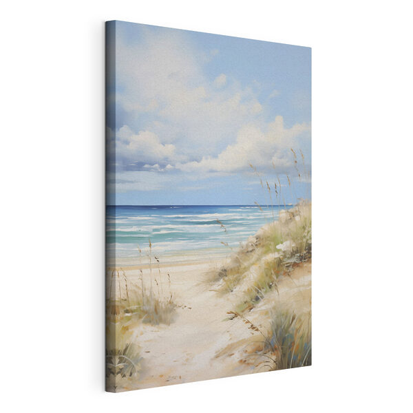Plage avec de l'herbe et de l'eau Tableaux Plage avec de l'herbe et de l'eau
