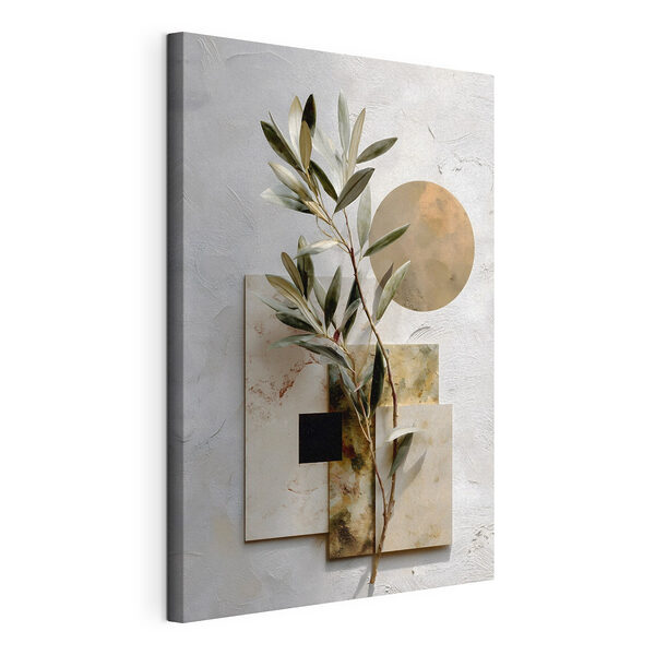 Plante avec des feuilles sur un fond blanc Tableaux Plante avec des feuilles sur un fond blanc