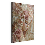 Tableaux Mannequin avec des fleurs dans les cheveux