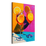 Tableaux Deux verres de jus d'orange avec des rondelles de citron