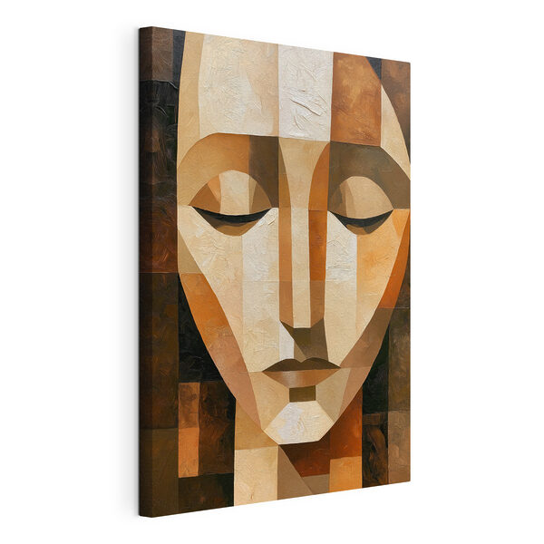 Tableaux - Portrait abstrait dans des tons ocres