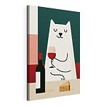 Tableaux Chat tenant un verre de vin