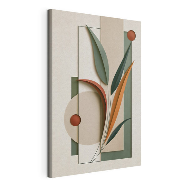 Tableaux Œuvre d'art composée de feuilles et de cercles