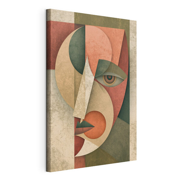 Tableaux Visage avec un cercle et un cercle rouge