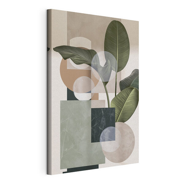 Tableaux Plante aux feuilles et aux formes géométriques