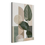 Tableaux Des feuilles vertes sereines sur un fond abstrait
