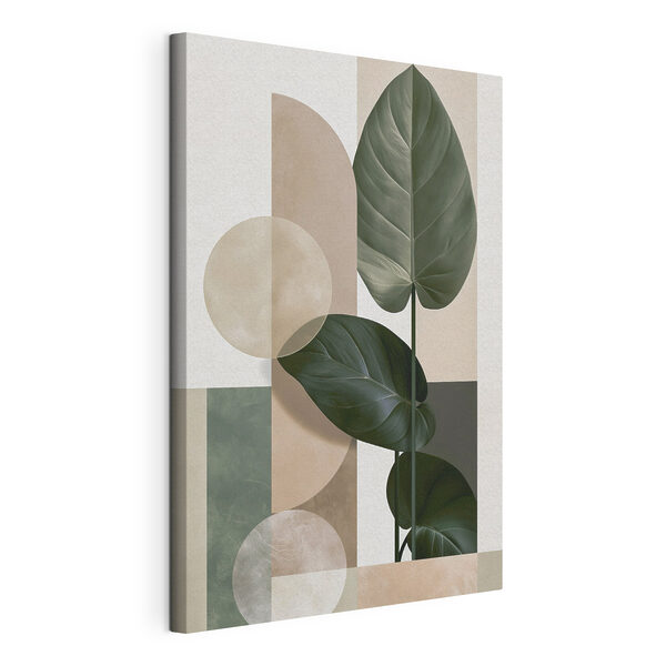 Des feuilles vertes sereines sur un fond abstrait Tableaux Des feuilles vertes sereines sur un fond abstrait