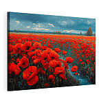 Tableaux Champ de fleurs rouges