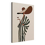 Tableaux Femme portant un chapeau et un grand chapeau, tenant un verre de vin