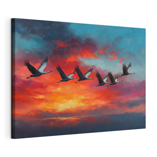 Tableaux Groupe d'oiseaux volant dans le ciel