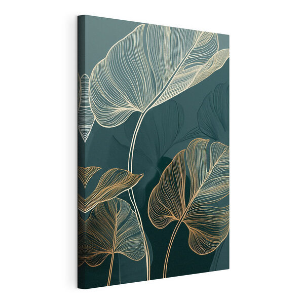 Des feuilles délicates sur un fond sombre Tableaux Des feuilles délicates sur un fond sombre