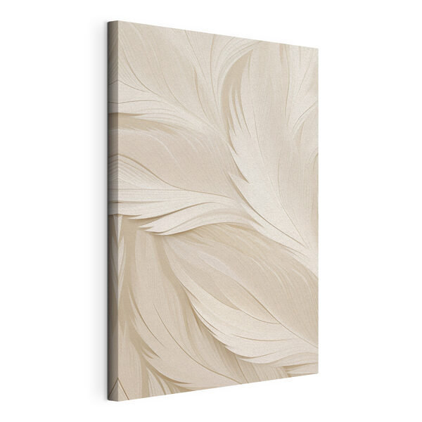 Tableaux Motif élégant et délicat représentant des plumes, couleur crème