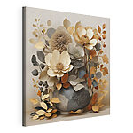 Tableaux Vase avec des fleurs et des feuilles