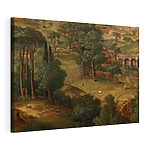 Tableaux Peinture représentant un paysage avec des arbres et des animaux