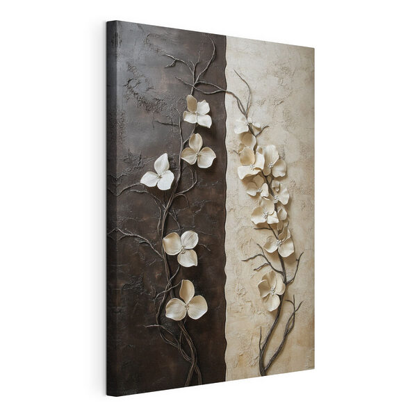 Tableaux Des fleurs délicates sur des fonds contrastés