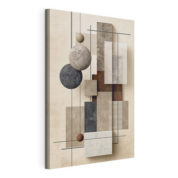 Décoration murale aux textures variées et aux motifs circulaires Tableaux Décoration murale aux textures variées et aux motifs circulaires