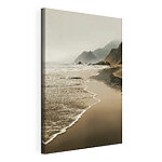 Tableaux Plage avec des vagues et des montagnes