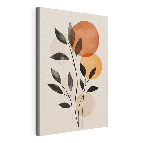 Plante avec des feuilles et des cercles Tableaux Plante avec des feuilles et des cercles