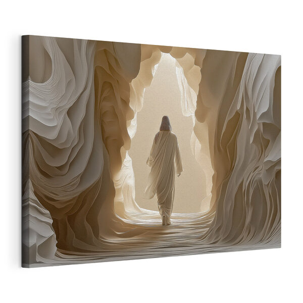 Une personne marchant dans une grotte Tableaux Une personne marchant dans une grotte