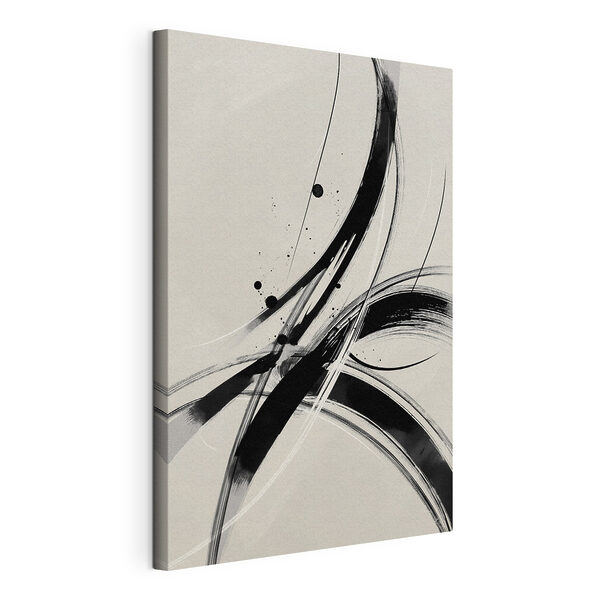Image en noir et blanc représentant un motif tourbillonnant Tableaux Image en noir et blanc représentant un motif tourbillonnant