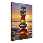 Tableaux Pile de pierres sur une plage