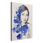 Tableaux Femme aux fleurs bleues