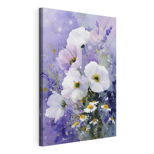 Tableaux Peinture représentant des fleurs sur fond violet