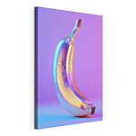 Tableaux Une banane colorée sur fond violet