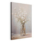 Tableaux Peinture représentant un vase orné de fleurs blanches
