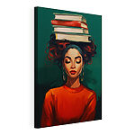 Tableaux Une femme avec des livres sur la tête