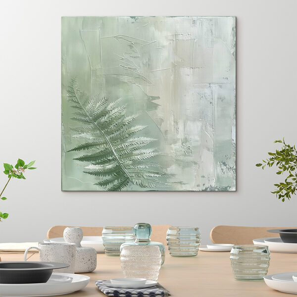 Tableaux Feuille de fougère sur une surface en verre