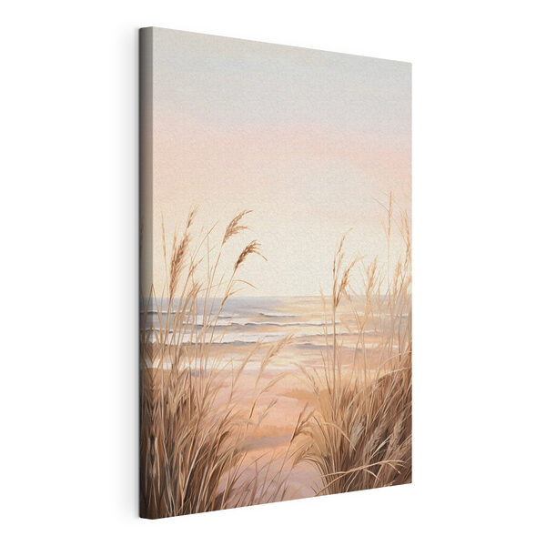 Plage avec des herbes hautes et de l'eau Tableaux Plage avec des herbes hautes et de l'eau