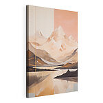 Tableaux Peinture représentant une chaîne de montagnes et un lac
