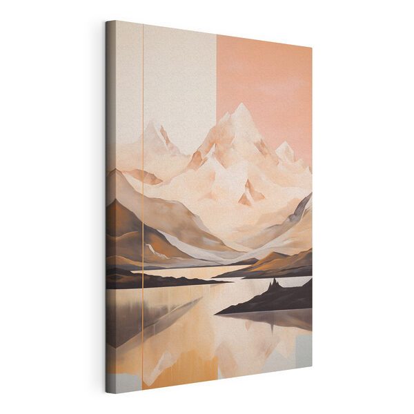 Peinture représentant une chaîne de montagnes et un lac Tableaux Peinture représentant une chaîne de montagnes et un lac