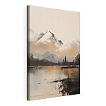 Tableaux Peinture représentant une chaîne de montagnes et un lac