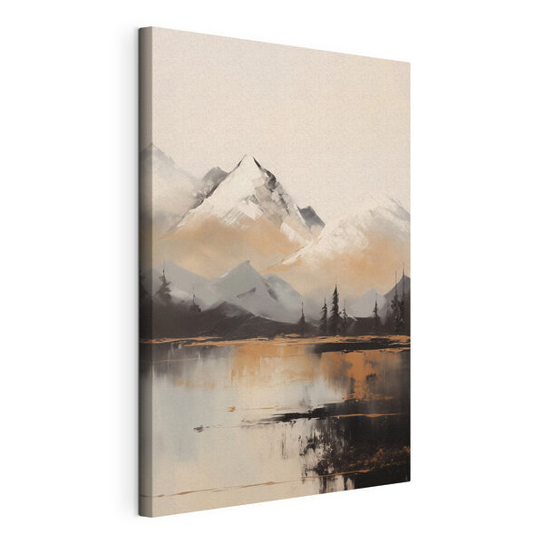 Peinture représentant une chaîne de montagnes et un lac Tableaux Peinture représentant une chaîne de montagnes et un lac