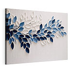 Tableaux Art végétal bleu et blanc
