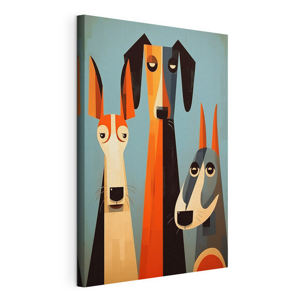 Groupe de chiens de différentes couleurs Tableaux Groupe de chiens de différentes couleurs