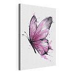 Tableaux Papillon rose aux ailes noires
