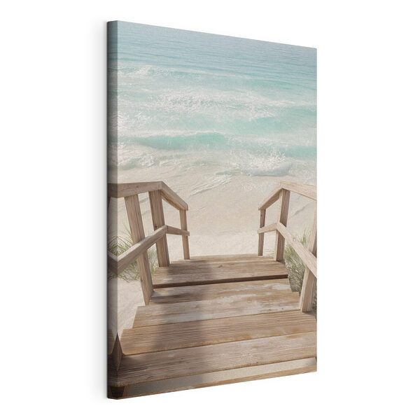Un escalier en bois menant à la plage Tableaux Un escalier en bois menant à la plage