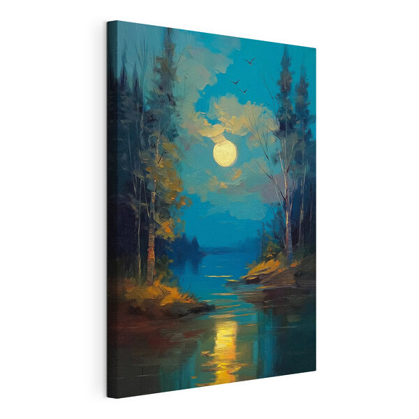 Tableaux La lune au-dessus d'une rivière