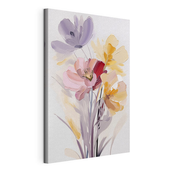 Tableaux Peinture représentant des fleurs sur fond blanc