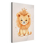 Tableaux Aquarelle représentant un lion coiffé d'une couronne