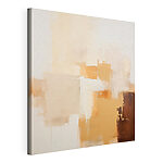Tableaux Peinture représentant un mur blanc avec des carrés marron
