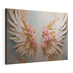 Tableaux Des ailes roses et blanches ornées de fleurs