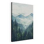 Tableaux Paysage de montagnes et d'arbres