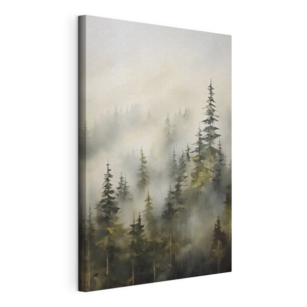 Tableaux Forêt brumeuse avec des arbres