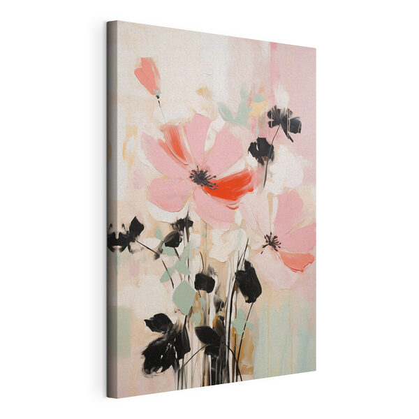 Peinture représentant des fleurs sur un fond blanc Tableaux Peinture représentant des fleurs sur un fond blanc