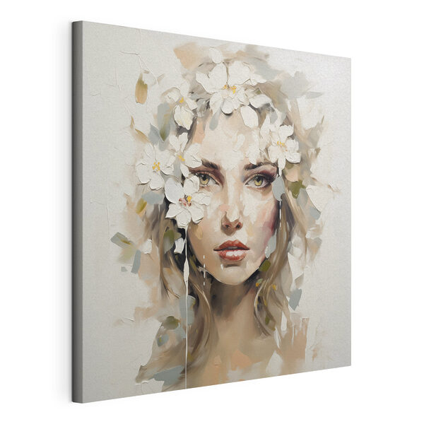 Tableau représentant une femme avec des fleurs sur la tête Tableaux Tableau représentant une femme avec des fleurs sur la tête