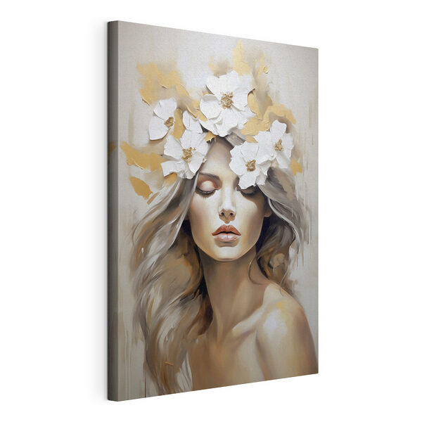 Tableau représentant une femme avec des fleurs dans les cheveux Tableaux Tableau représentant une femme avec des fleurs dans les cheveux